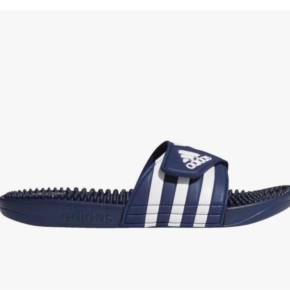 Adidas Blue and White Comfort Slides